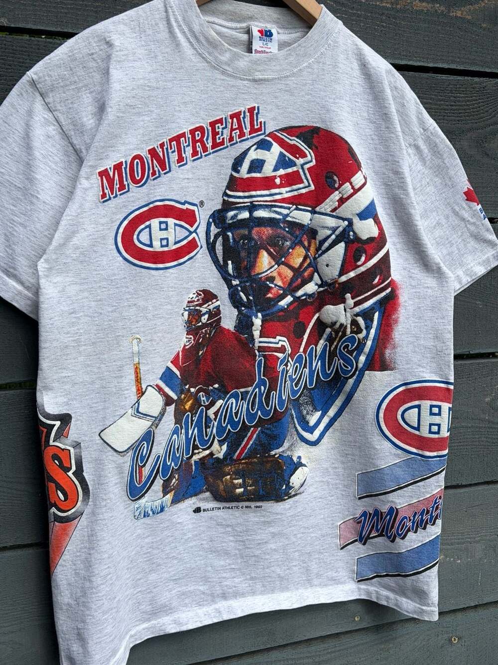 Vintage 1992 Montreal Canadiens NHL Hockey T-Shirt Size Large - Picture 2 of 10